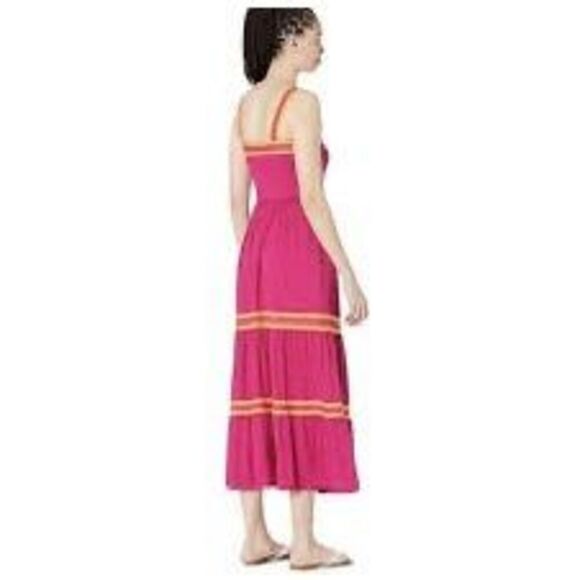 Ted Baker London Women’s Size 4 Norabel Tiered Midi Sun Dress Pink Striped NWT - Picture 3 of 16
